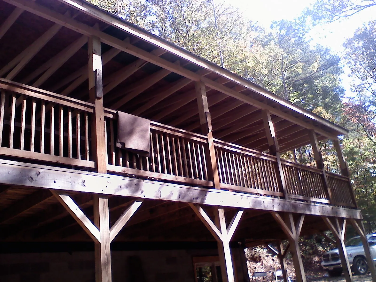 Timber framing under a new elevated porch and deck — Roof Leak Repair in Maywood by Roofing Brothers